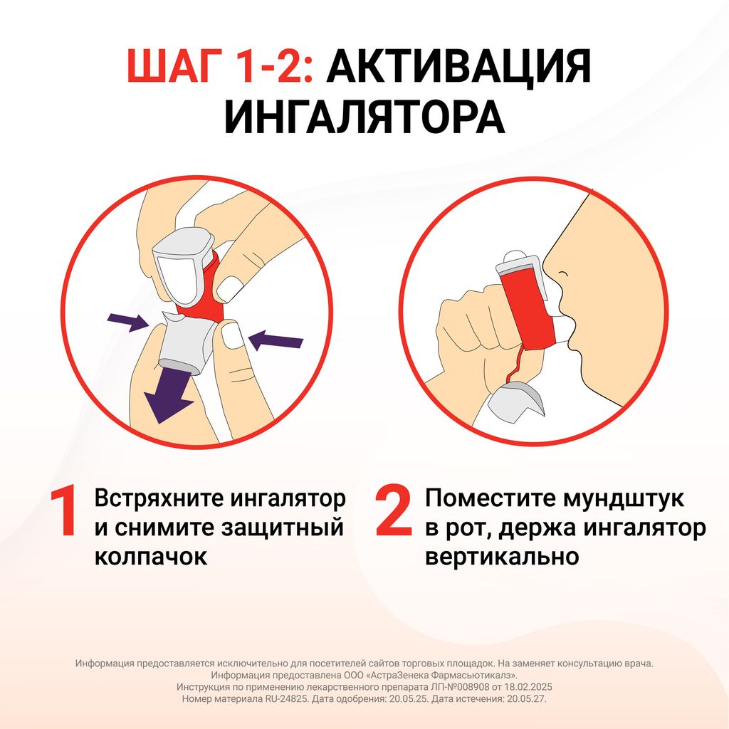 Симбикорт Рапихалер, 160 мкг+4.5 мкг/доза, 120 доз, аэрозоль для ингаляций, 1 шт.