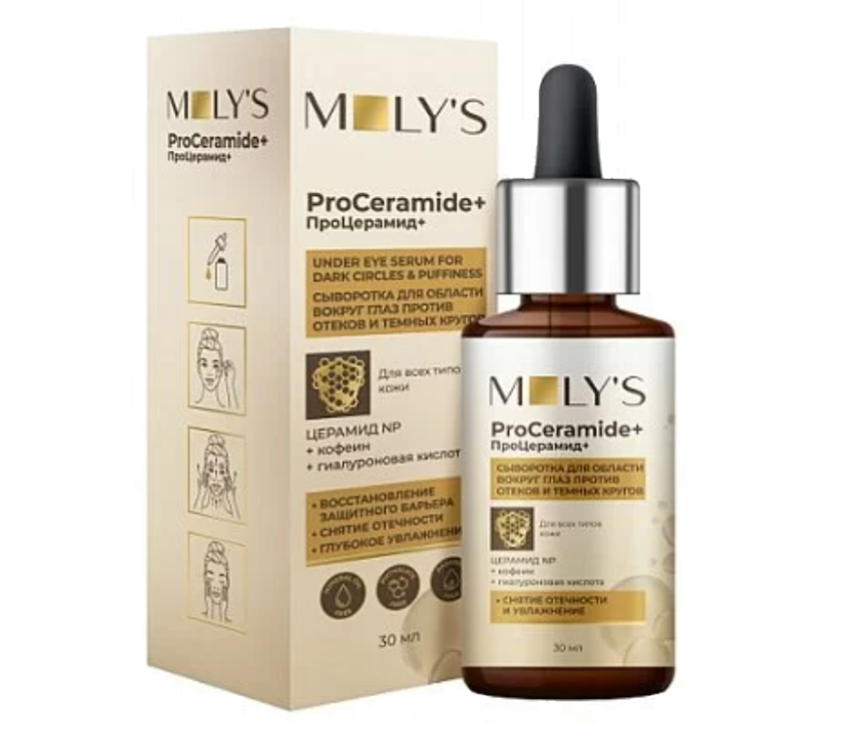 фото упаковки MOLY'S ProCeramide+ Сыворотка для кожи вокруг глаз