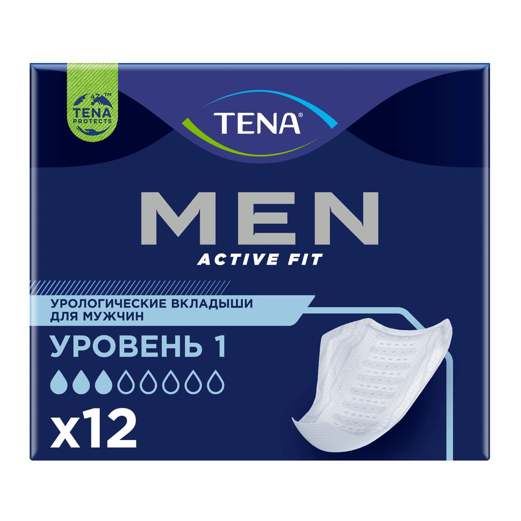 фото упаковки Tena Men вкладыши урологические уровень 1, прокладки урологические, light, 12 шт. фото упаковки Tena Men вкладыши урологические уровень 1