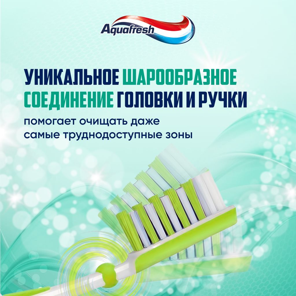 Aquafresh Инбитвин клин Зубная щетка, щетка зубная, средней жесткости, 1 шт.