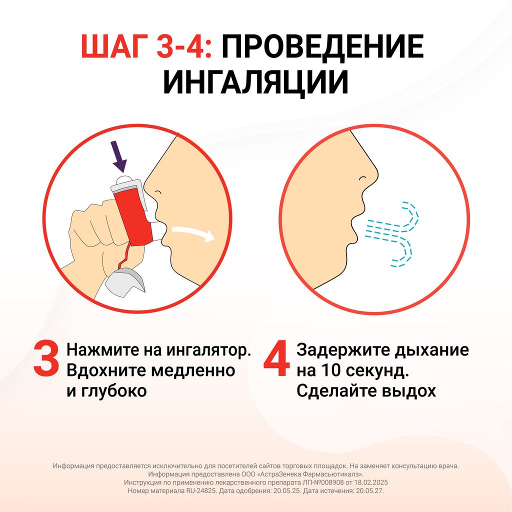 Симбикорт Рапихалер, 160 мкг+4.5 мкг/доза, 120 доз, аэрозоль для ингаляций, 1 шт.