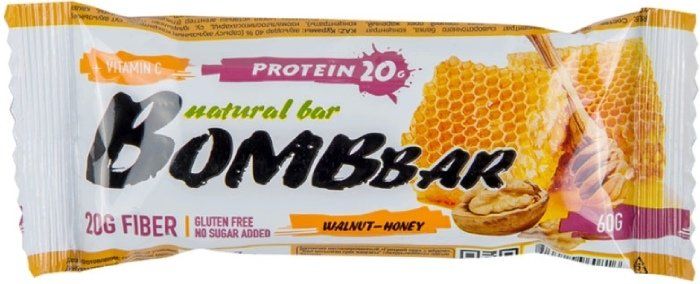 фото упаковки Bombbar батончик протеиновый Грецкие орехи с медом
