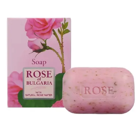 фото упаковки Rose of bulgaria мыло с частичками лепестков роз