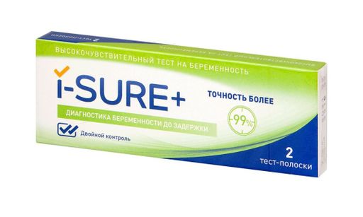 I-Sure Plus Тест на беременность, тест-полоска, 2 шт.