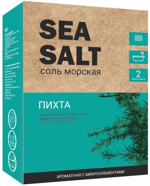Соль морская экстракт пихты, соль для ванн, 500 г, 1 шт.