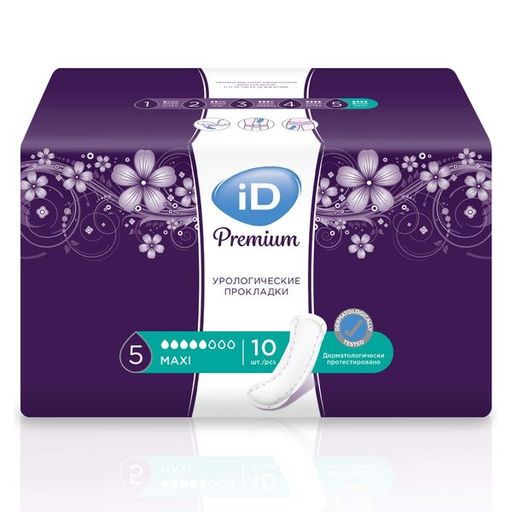 iD Premium Maxi прокладки урологические, прокладки урологические, 5 капель, 10 шт.