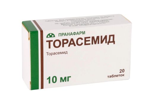 Торасемид, 10 мг, таблетки, 20 шт.