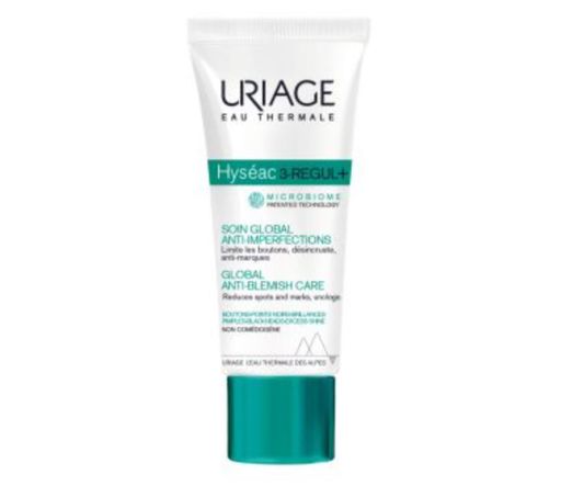 Uriage Hyseac 3-Regul+ Глобальный уход, крем, против несовершенств кожи, 40 мл, 1 шт.