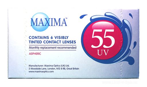 Maxima 55 UV Контактные линзы плановой замены, BC=8,6 d=14,2, D(-4.00), стерильно, 6 шт.