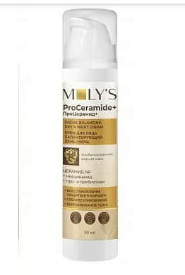 MOLY'S ProCeramide+ Крем для лица с пробиотиками балансирующий, 50 мл, 1 шт.