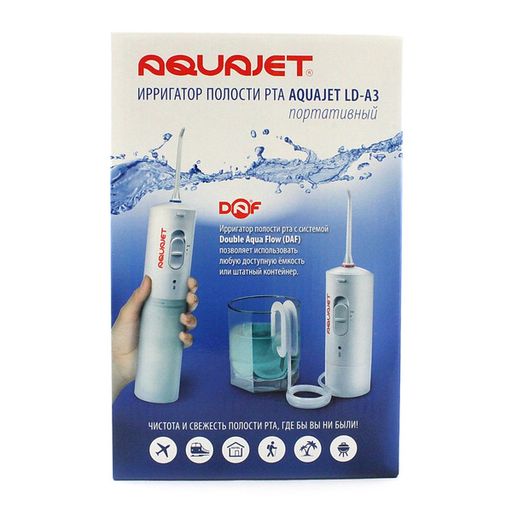 Aquajet LD-А3 Ирригатор полости рта, 2 насадки, цвет в ассортименте, 1 шт.