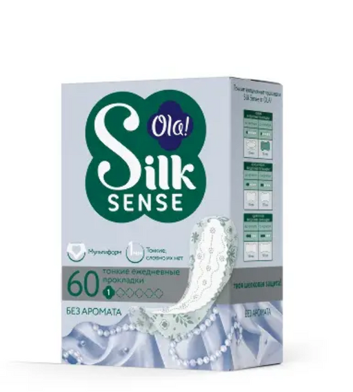 Ola! silk sense Прокладки ежедневные light стринг-мультиформ, без аромата, 60 шт.