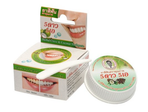 5 star cosmetic паста зубная отбеливающая травяная, для детей с 14 лет и взрослых, паста, с экстрактом кокоса, 25 г, 1 шт.