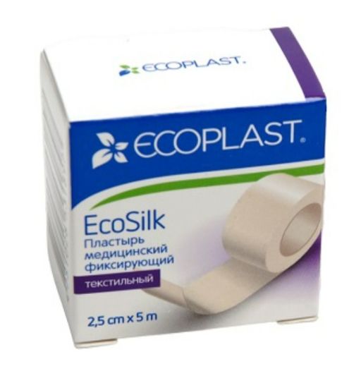 Ecoplast Пластырь фиксирующий Ecosilk, 2.5х500 см, пластырь медицинский, текстильный, 1 шт.